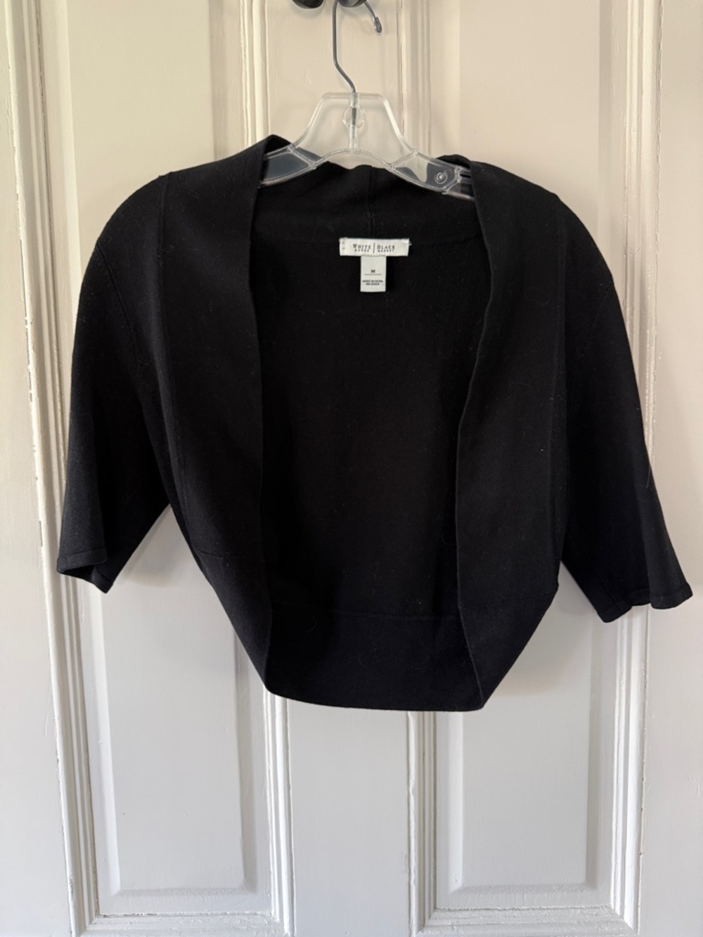 White House Black Market Black Open-Front Cropped Shrug